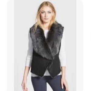 New Black Toscana Shearling Vest GENUINE Gorgeous Toscana Lambskin Shearling